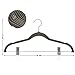 SONGMICS Hangers, 12-Pack Pant Hangers Velvet, No-Slip Strong Enough and Space Saving with Metal Clips Grooves Hook for Coat Pants Jacket, Gray UCRF12V