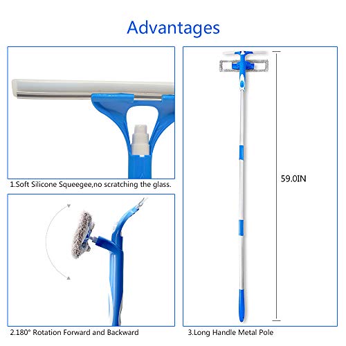 2 Ulihome+Professional+Squeegee+Scrubber+Extension