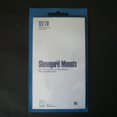 Showgard Pre-cut Black Stamp Mounts Size 127/70