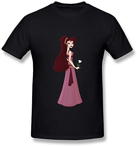 CaiTian Men's Cartoon Film Hercules Megara T-Shirt - Fashion T Shirt Black US Size L