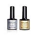 Base Coat No Wipe Top Coat Set for UV LED Gel Nail Polish, Shine Finish and Long Lasting, Soak Off UV LED Gel, 12ml Each Bottle