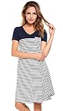 Zeagoo Women's Tunic Swing T-Shirt Dress Short Sleeve Striped Tunic Dress