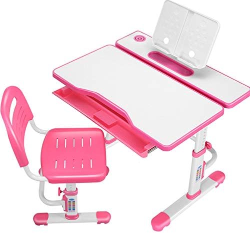 と椅子がセットになった 子供の機能的な机と椅子のセット 子供勉強机 高さ調節可能な子供用 デスクの学校の机 傾斜したテーブルトップ付き 本棚 金属製の フックと男の子の収納引き出し Color Pink Size 80cm Diplomiya Com