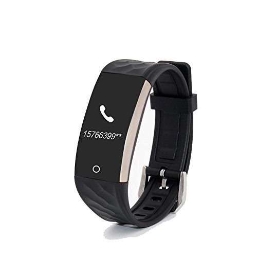 L@YC Smart Dynamic Monitoring Heart Rate Cycling Exercise Sleep Step Bluetooth Information Bracelet, Black
