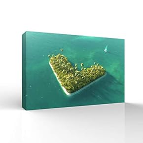 for Living Room Bedroom Home Artwork Paintings Heart Shaped Island