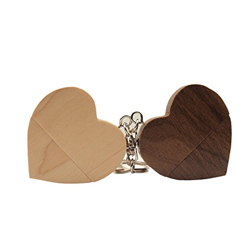 FeliSun Cuore in legno personalizzato USB3.0 Flash Drive Pendrive 128GB 64 GB 32 GB 16 GB ad alta velocità U Disk Memory Stick Storage esterno Fotografia Regali di nozze