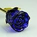 YUYIKES 9 Inches Romantic Love Forever in Bud Blue Crystal Rose Flower, Best Gift for Valentine's Day, Mother's Day, Anniversary, Birthday Gift, Home Wedding Decoration (Blue)