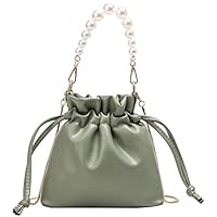 DZTZ Summer Chain Small Bag Woman New 2019 Pearl Bucket Bag Shoulder Messenger Bag (Green)