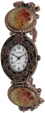Pedre Women's 4971RX Antique Rose Copper-Tone Crystal Charm Watch