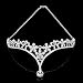 Remedios Plated Alloy Bowknot Rhinestone Wedding Tiara Bridal Headpieces Headband with Pendant,Silver