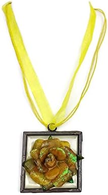 18" Yellow Rose of Texas Ribbon Necklace