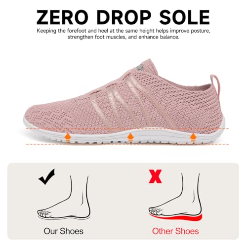 chetoria Barefoot Women's Zero Drop Sneakers Minimalist Men's Barefoot Shoes Lightweight Gym Sneakers Breathable Barefoot Shoes Unisex Sizes 37-45