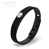 Power Ionics IDEA BAND 3000ions/cc 4IN1 Tourmaline Titanium Germanium F.I.R Sports Bracelet Wristband/066 (Black/Gray)