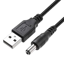 TENINYU USB 2.0 A Male to DC 5.5x2.5mm 5 Volt 24AWG
