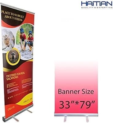 Haitian Aluminum Retractable Banner Stand 33x79 Roll Up Banner