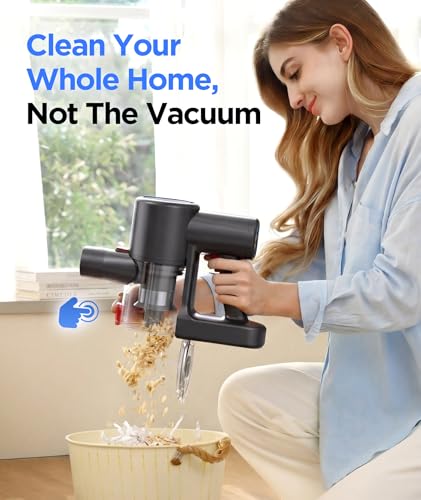 Slivamo S10 Cordless Vacuum Cleaner, 40KPA/500W/45Mins, LED Display, 8-in-1 Lightweight Stick Vacuum Cleaners for Home with Green LED Light, 6-Stages Filtration, Self-Standing Design, Blue