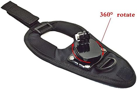 CAMZON 360 Degree Swivel /Rotation Glove-style Inseparable Wrist Hand Strap Mount with Angle-Locking-Button for GoPro Hero 5 4/ 3+/ 3/ 2, SJcam