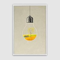 Framed Canvas Wall Art Bottle and Bulb Canvas Prints Home Artwork Decoration for Living Room,Bedroom - 16x24 inches