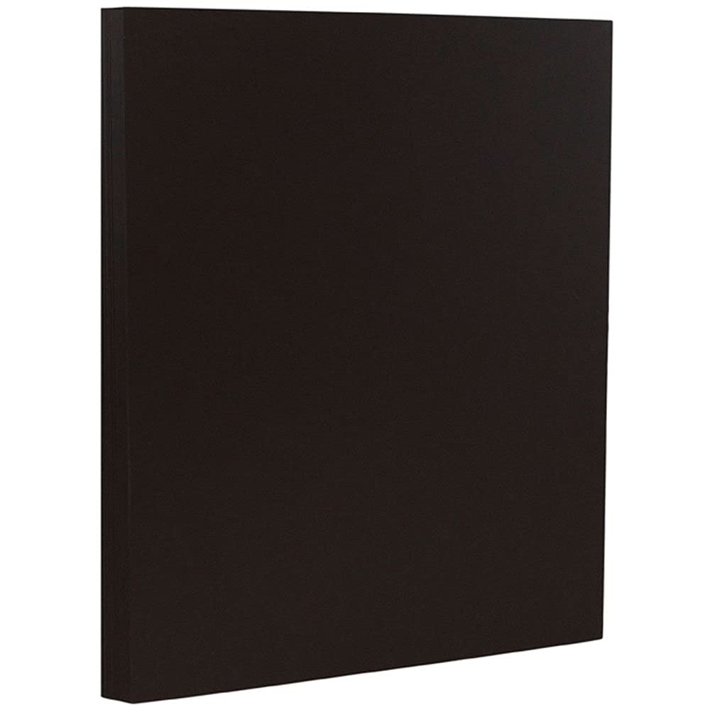 JAM PAPER Matte Cardstock - 215.9 x 279.4 mm Coverstock - 216gsm - Black Linen - 50 Sheets/Pack