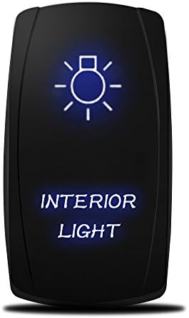 SinoAuto Upgrade Laser Blue Rocker Switch Kit - 5Pin ON/OFF INTERIOR LIGHTS Switch 20A 12V