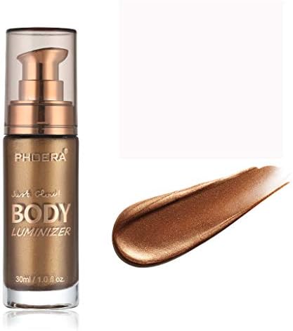 Foundation Liquid,PHOERA Concealer Full Coverage Face Smooth Setting Foundation,Body Shimmer Make Up Liquid Brighten Liquid Foundation by fasloyu (Glistening Bronze)