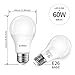 LVWIT A19 LED Light Bulb 8.5W(60W Equivalent) 5000K Daylight, White Energy Saving Light Bulbs for Office/Home, E26 Screw Base Non-dimmable, UL-Listed Pack of 6