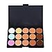 Laimeng,Cosmetic Makeup Blusher Toothbrush Curve Foundation Brush+15 Colors Concealer