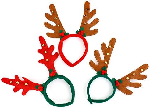 Reindeer Antlers Headband Set of 3 - Christmas Party Headbands by Azude