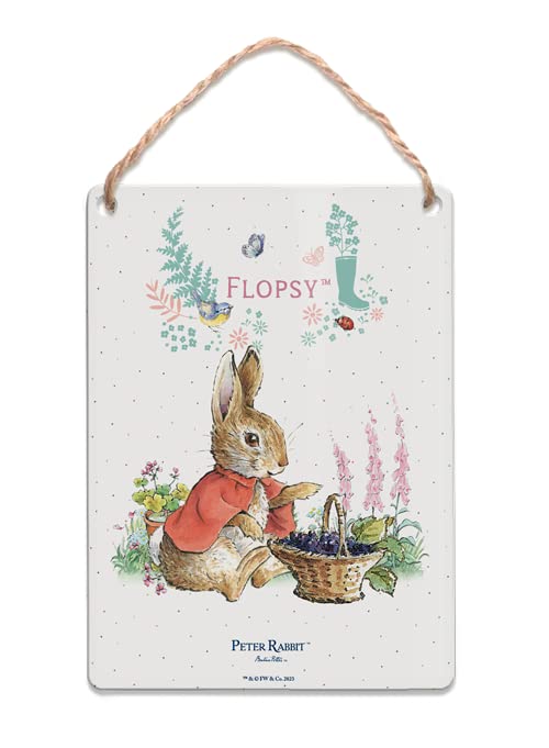 Metal Dangler Sign (65 x 90 mm) - Beatrix Potter - Flopsy Sitting — image 1