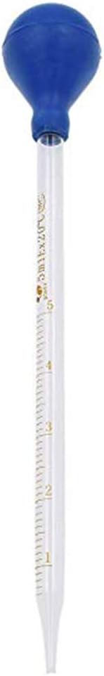Lorsoul 5ML Glass Dropper Pipette, with Scale Line, Lab Dropper Dropping Pipet, Blue Rubber Head Pipettors