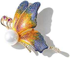 HongTeng Butterfly Brooch Brooch Female Pin Accessories Fashion Ladies Atmosphere Delicate Simple Buckle Wild Jewelry (Color : B)