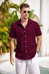COOFANDY Men's Casual Linen Button Down Shirt