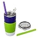 Housavvy 2 Pack 8 OZ Insulated Stainless Steel Kids Cups with Lids and Silicone Straws BPA Free Toddler Cups for Kids Smoothie Drinking