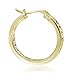 Hoops & Loops Gold Flash Sterling Silver Cubic Zirconia Inside Out Channel-Set 20mm Round Hoop Earrings