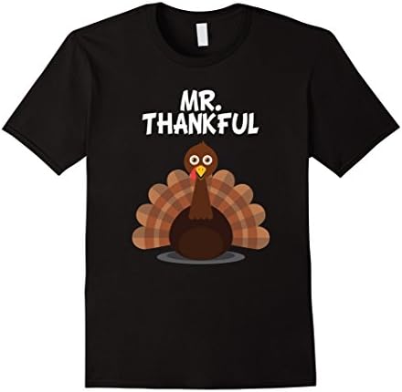 Mens Mr Thankful Thanksgiving Shirt XL Black