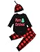 3PCS Baby Boys Girls Merry Christmas Plaid Outfit Set Long Sleeve Romper Pants With Hat