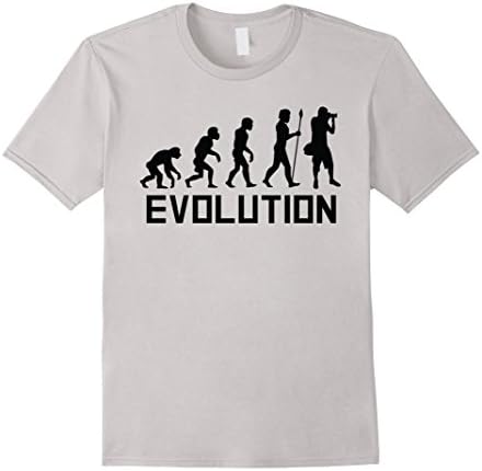 Men's Photographer Evolution Funny Photography Shirt XL Silver