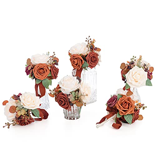 Ling's moment Wedding Flowers Set of 6 PreMade Small Floral Wedding