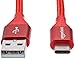 Amazon Basics Double Braided Nylon USB-C to USB-A 2.0 Fast Charging Cable, 3A - 3-Foot, Red