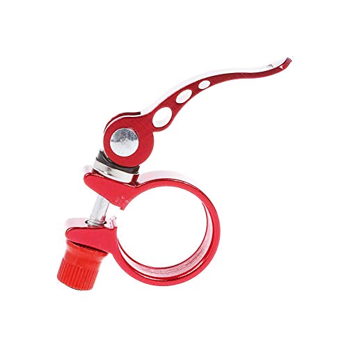 Bicycle Quick Release Seat Post Seatpost Clamp Durable 31.8mm Bike Seatpost Clamp for Bike Cycling Lock Red - Thumbnail 5