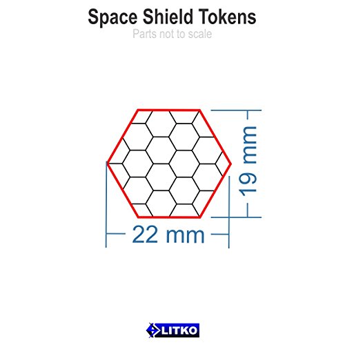 Space Shield Tokens (Set of 10, Fluorescent Blue)