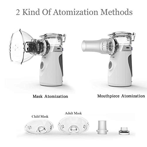 Portable Mesh Nebulizer Machine, Handheld Steam Inhaler Personal Compressor Humidifier Vaporizers for Kids/Adults - Thumbnail 5