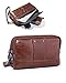 Hwin Phone Purse Horizontal Clutch Bag Men Handbag Waist Bag 7 Plus 8 Plus Holster Case Pouch Belt Case Phone Holster Leather Wallet Purse Carrying Case with Loop LG V20 S8 Plus S9 Plus+Keychain-Brown