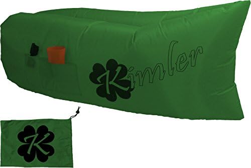 Kimler Inflatable Air Bag Lounger. Top Quality Nylon Outdoor Beach Hangout Sofa. (Forest Green)