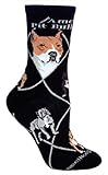 American Pit Bull Terrier Black Ultra Lightweight Cotton Crew Socks - Made in USA