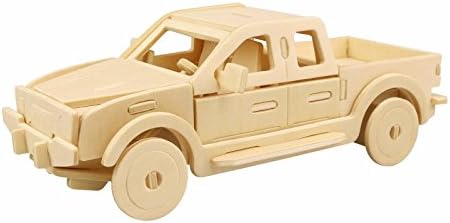 3D Wooden Puzzle Building Kit Pickup Truck Car Model Wood Best Gift for Kids 23-pcs (Pickup Truck)