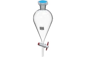 American Fristaden Lab 1000 mL Separatory Funnel with PTFE Stopcock Valve | Lab Quality Borosilicate Glass | 24/29 Joint Size | Separation Funnel for Lab Use