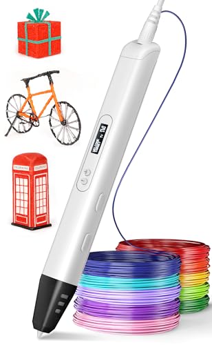 Bulaida 3D Printing Pen with LED Display, 1.75mm 3D Drawing Pen with 10 Colors PLA Filaments, Stencil Template, Charger, Art & Craft Kit, Cool Stuff