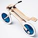 Brum Brum - the only wooden balance bike for kids with suspension. An award-winning design providing endless joy while assuring extra safety. wooden oak finish, candy blue discs, pearl white tires.