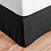 Bare Home King Bed Skirt - 15-Inch Tailored Drop Easy Fit - Bed Skirt for Beds - Center & Corner Pleats (King, Black)